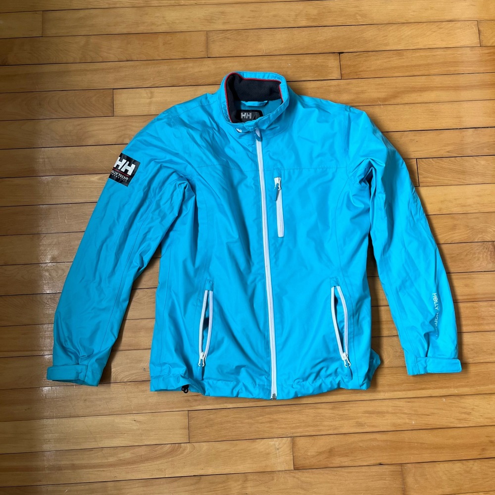 Helly Hansen Helly Tech Protection Jacket Mens Medium Cyan Blue Sailing Zip Up